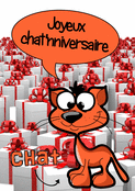 Un chat aux mille cadeaux d'anniversaire